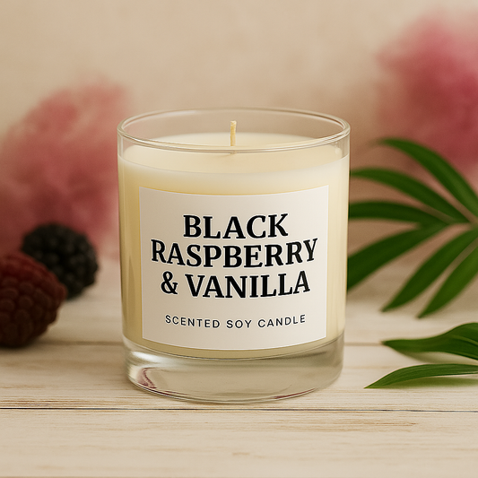 Black Raspberry and Vanilla Scented Candle