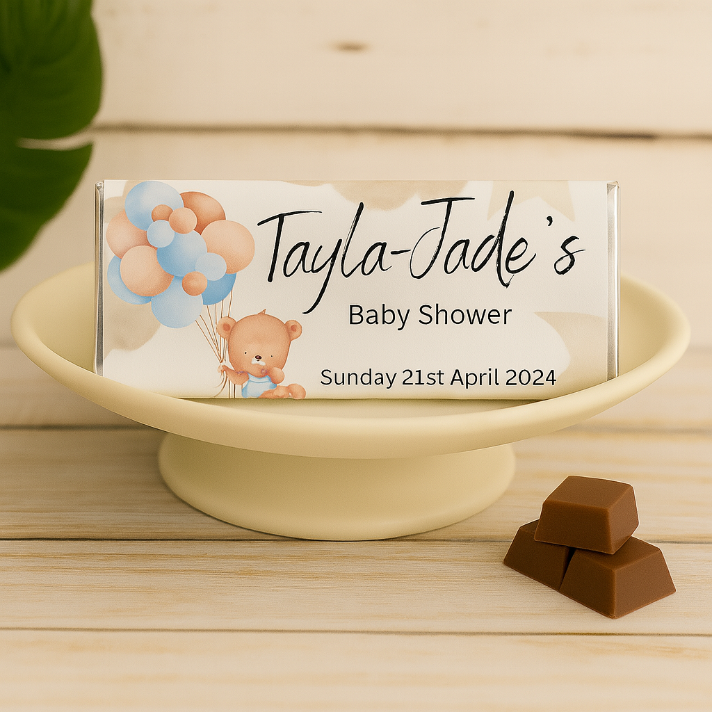 Oh Baby Teddy Bear Baby Shower Chocolate Bars