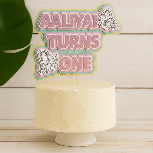 Pastel Butterfly Cake Topper